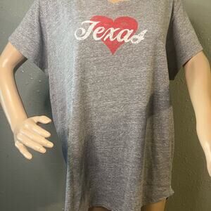 Home Free Texas Heart T Shirt Short Sleeve Grey XL country vacation travel